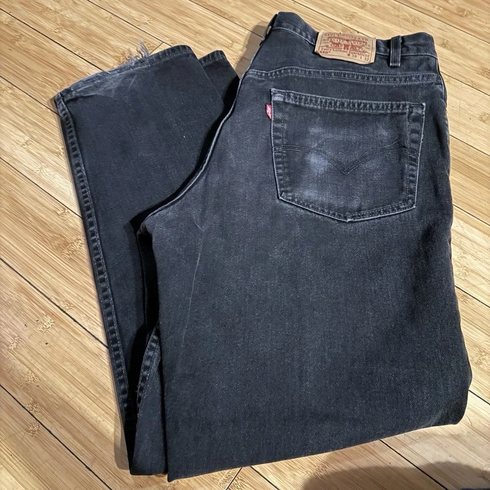 Levi's 550‎ Jeans Mens 38x32 Black Relaxed Fit Denim Y2K 2000s